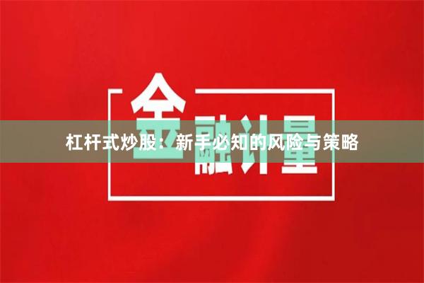 杠杆式炒股：新手必知的风险与策略